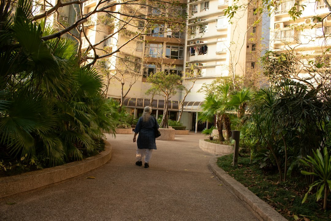 elderly woman in garden