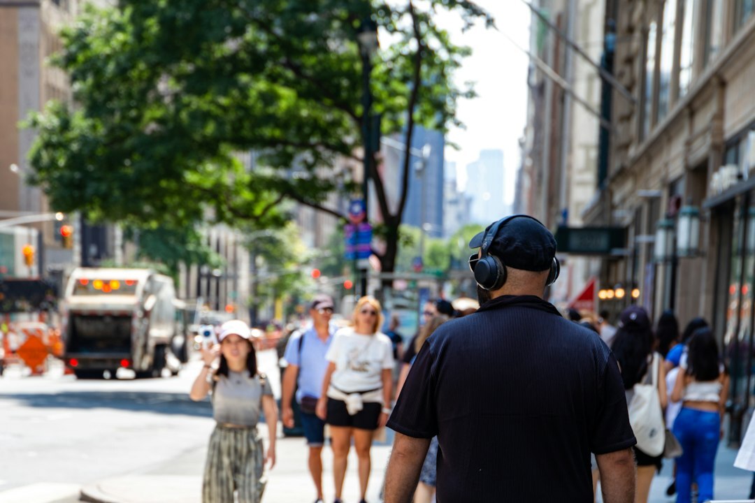 people on city street daily life