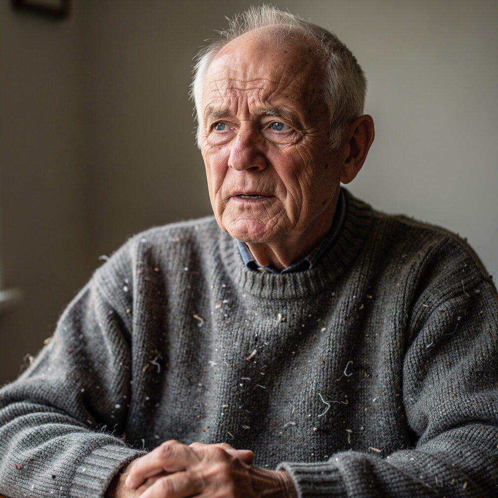 Portrait of an elderly Danish man, retired fisherman
