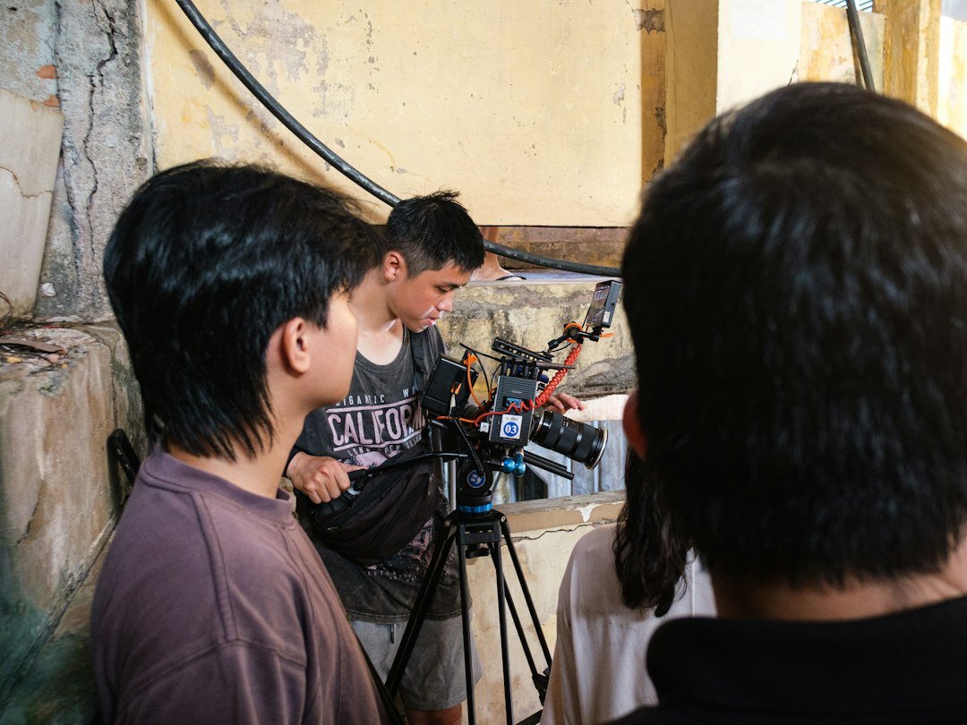 documentary photographer interviewing local